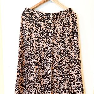 WILFRED Amelie Midi Skirt in Leopard Print BNWOT